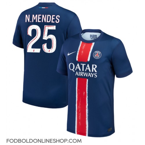 Paris Saint-Germain Nuno Mendes #25 Hjemmebanetrøje 2024-25 Kortærmet